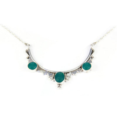 925 Silver Green Gemstone Necklace for Women | Gift Jewelry