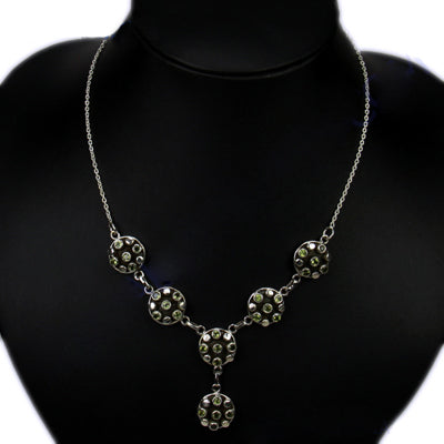 925 Silver Green Gemstone Necklace for Women | Fashion Jewelry