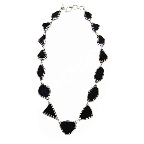 925 Silver Onyx Stone Necklace for Women | Statement Jewelry