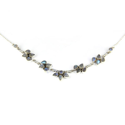 925 Silver Moonstone Flower Necklace for Women | Gift Jewelry