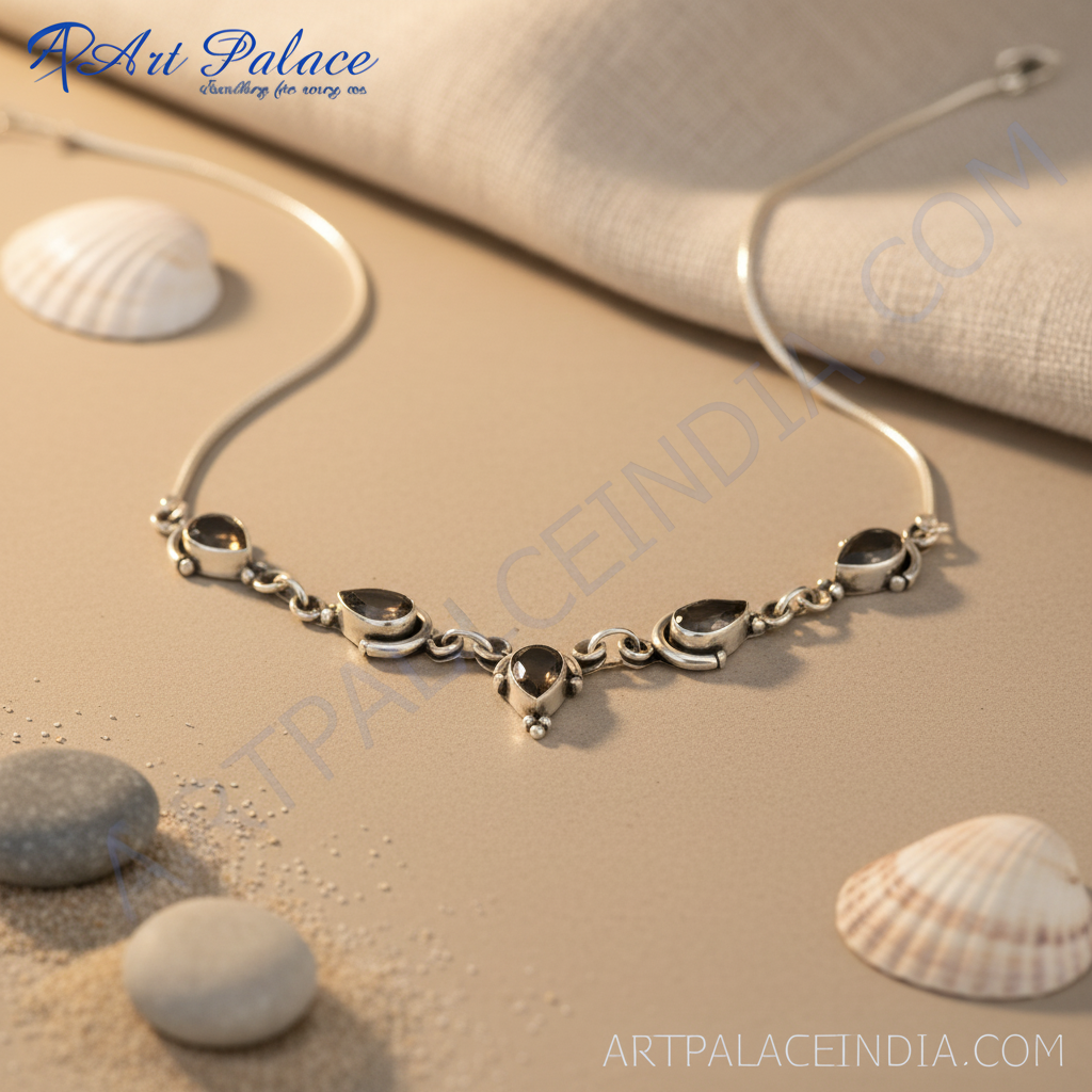 925 Silver Smoky Quartz Necklace for Women | Gemstone Jewelry
