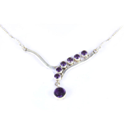 925 Silver Amethyst Necklace for Women | Gemstone Jewelry