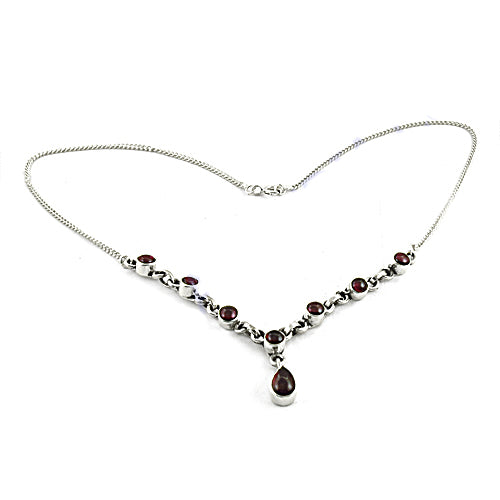 925 Silver Garnet Necklace for Women | Gemstone Jewelry