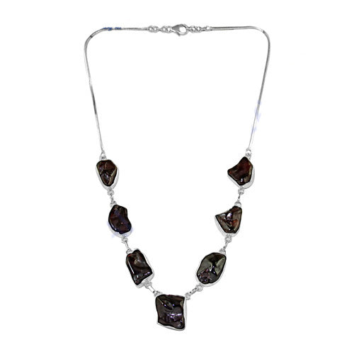 Silver Black Pearl Necklace for Women | Gemstone Jewelry Gift