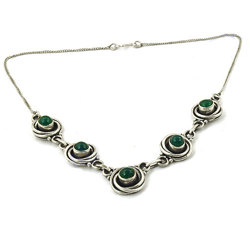 925 Sterling Silver Green Gemstone Necklace for Women | Gift Jewelry
