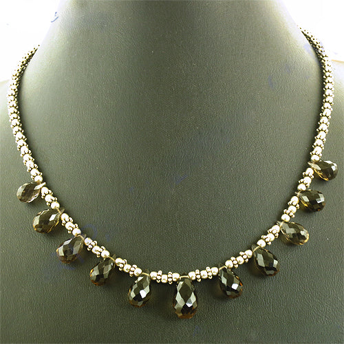 Smoky Quartz Bead Necklace | Gemstone Necklace | For Women