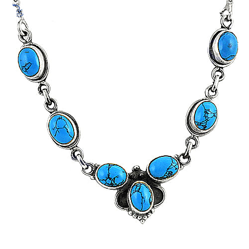 925 Silver Turquoise Necklace | Women's Gemstone Jewelry