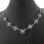 Load image into Gallery viewer, Silver Flower Necklace | Crystal Floral Necklace for Women
