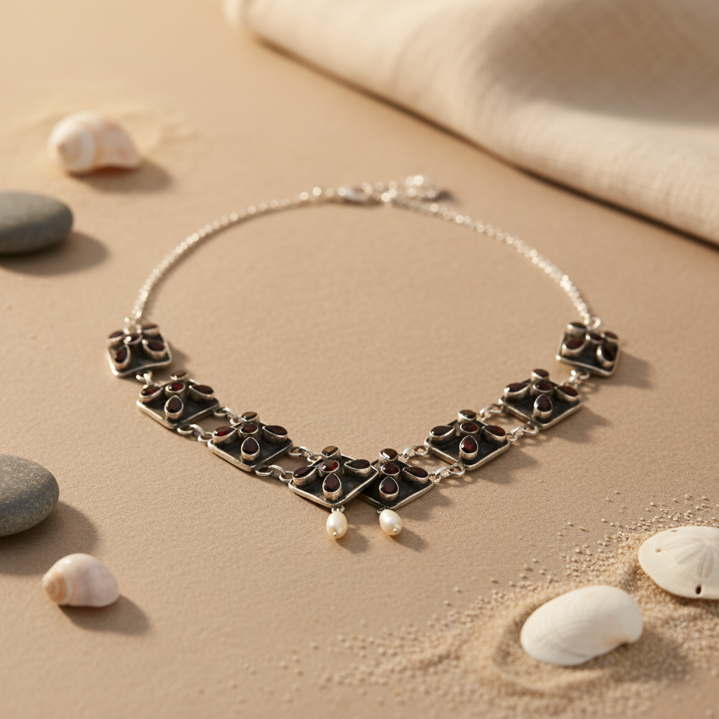 925 Silver Garnet Gemstone Necklace for Women | Gift Jewelry