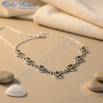 Load image into Gallery viewer, 925 Silver Olive Green Gemstone Necklace for Women | Gift Jewelry
