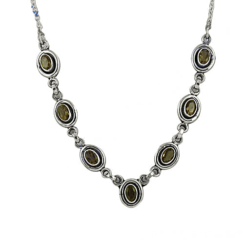 925 Silver Olive Green Gemstone Necklace for Women | Gift Jewelry