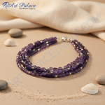 Load image into Gallery viewer, Multi-Strand Purple Gemstone Necklace for Women | Fashion Jewelry
