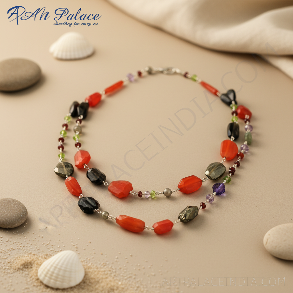 Multi-Gemstone Layered Necklace | Women's Fashion Jewelry