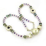 Load image into Gallery viewer, Silver Beaded Gemstone Necklace | Amethyst, Daily Wear Jewelry
