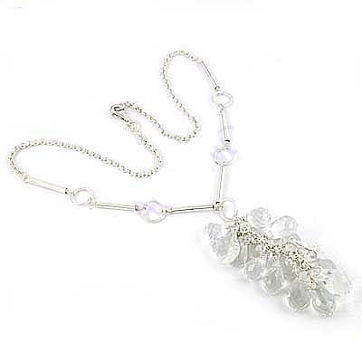 Silver Crystal Drop Necklace for Women | Elegant Jewelry