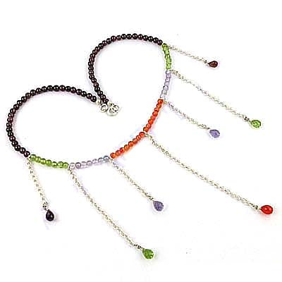 Garnet & Gemstone Beaded Anklet for Women | Delicate Anklet