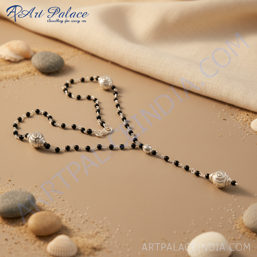 Rosario de cuentas negras | Joyería religiosa para la oración