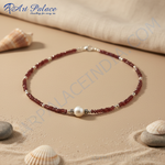 Load image into Gallery viewer, Red Garnet Pearl Necklace for Women | Gemstone Jewelry
