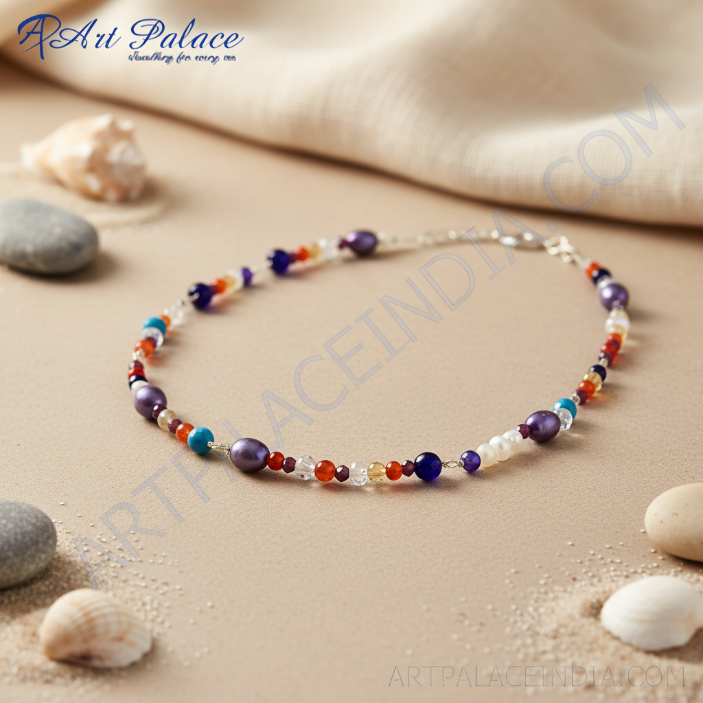 Multi-Gemstone Beaded Necklace | Colorful Stone Jewelry for Women