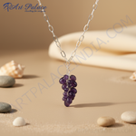 Load image into Gallery viewer, 925 Silver Grape Cluster Pendant Necklace | Purple Gemstone
