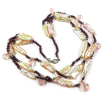 Garnet & Pearl Necklace for Women | Luxury Gemstone Jewelry
