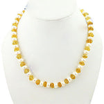 Load image into Gallery viewer, Yellow Amber &amp; Pearl Beaded Necklace | Gemstone Jewelry
