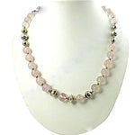 Load image into Gallery viewer, Rose Quartz Bead Necklace | Silver Accents | Women's Jewelry Gift
