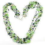Load image into Gallery viewer, Green Gemstone Beaded Necklace | Statement Jewelry for Women
