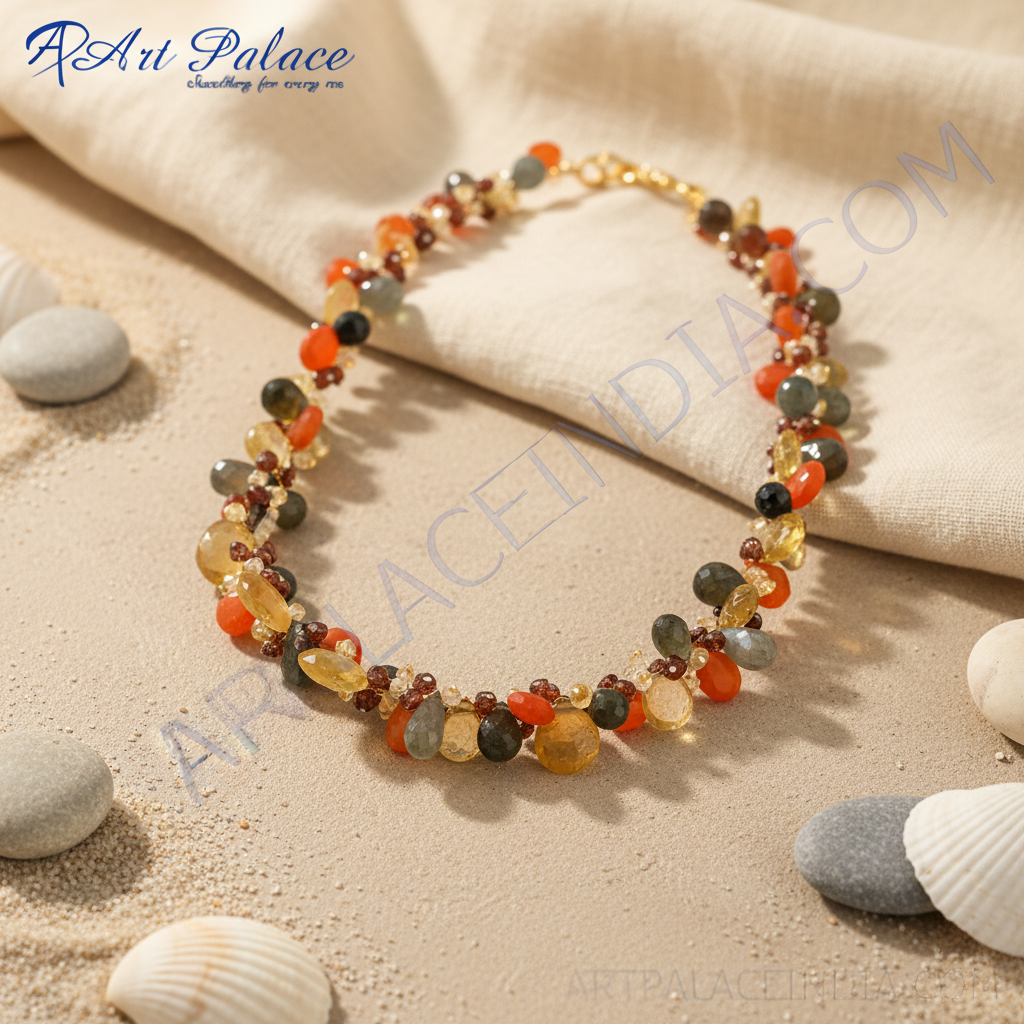 Gemstone Beaded Necklace | Colorful Semi-Precious Stone Jewelry
