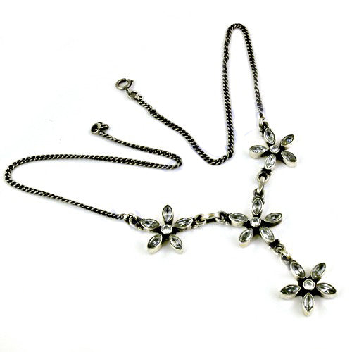 925 Silver Floral Necklace | Crystal Stone | For Women | Gift