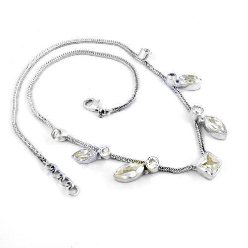 925 Silver Cubic Zirconia Necklace | Women's Fashion Jewelry