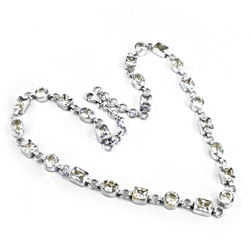 Silver Gemstone Chain Necklace for Women | Daily Wear Jewelry