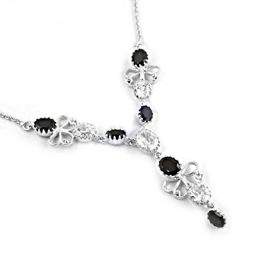 925 Silver Black Gemstone Necklace for Women | Fashion Jewelry