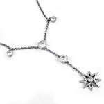 Load image into Gallery viewer, Silver Starburst Pendant Necklace | CZ Diamond Jewelry | Gift
