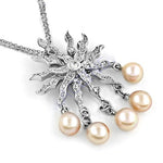 Load image into Gallery viewer, Silver Sunburst Pearl Pendant Necklace for Women | Gift Jewelry
