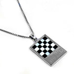 Load image into Gallery viewer, 925 Silver Checkered Pendant Necklace | Women's Jewelry Gift
