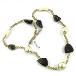 Load image into Gallery viewer, Beaded Gemstone Necklace | Onyx and Pearl Necklace for Women
