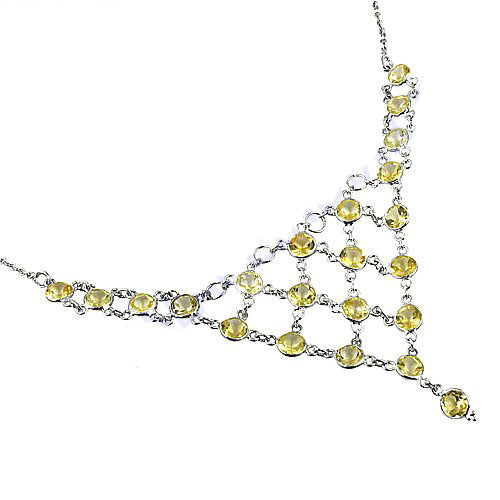 925 Silver Citrine Gemstone Necklace | Women's Jewelry Gift