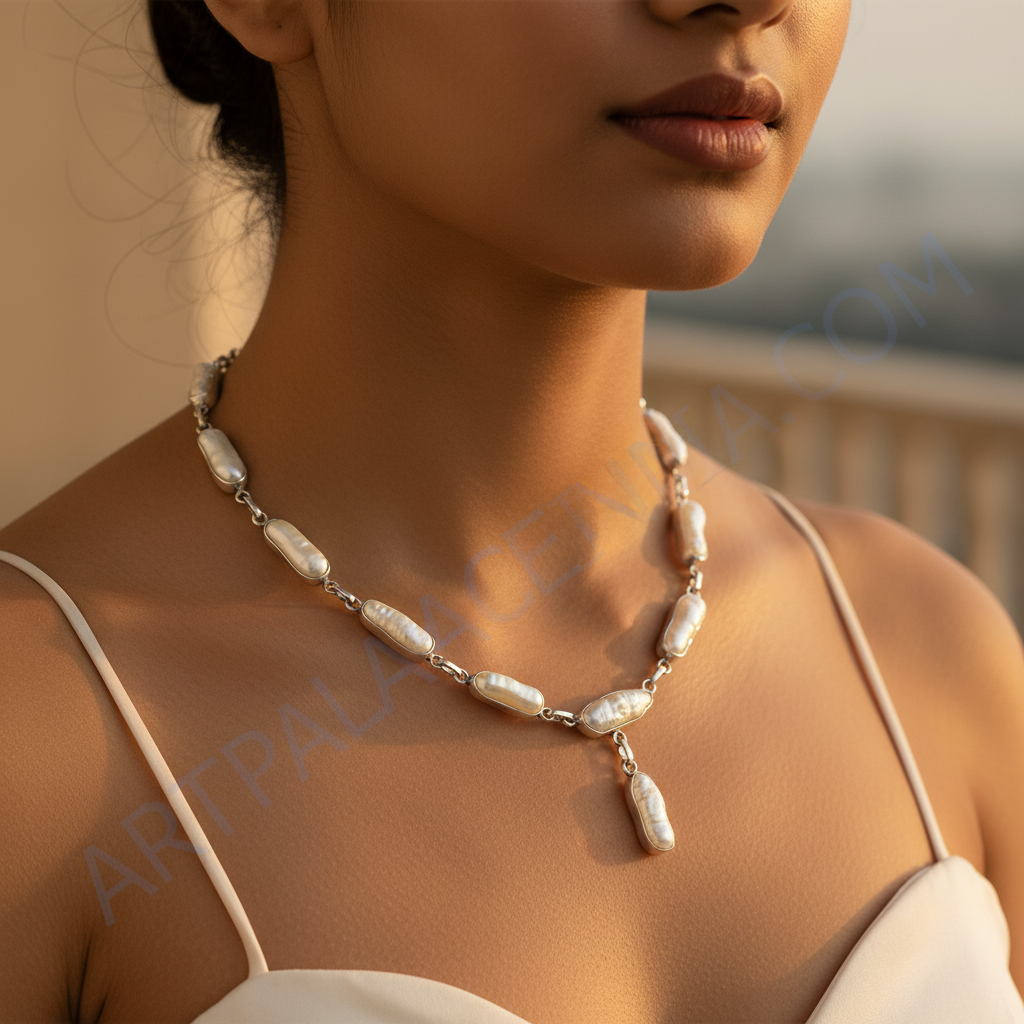 925 Silver Freshwater Pearl Necklace for Women | Elegant Jewelry