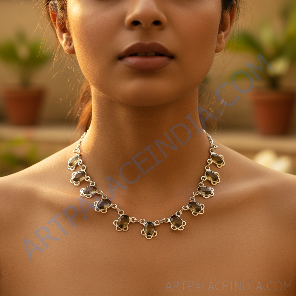 925 Silver Gemstone Necklace for Women | Daily Wear Gift