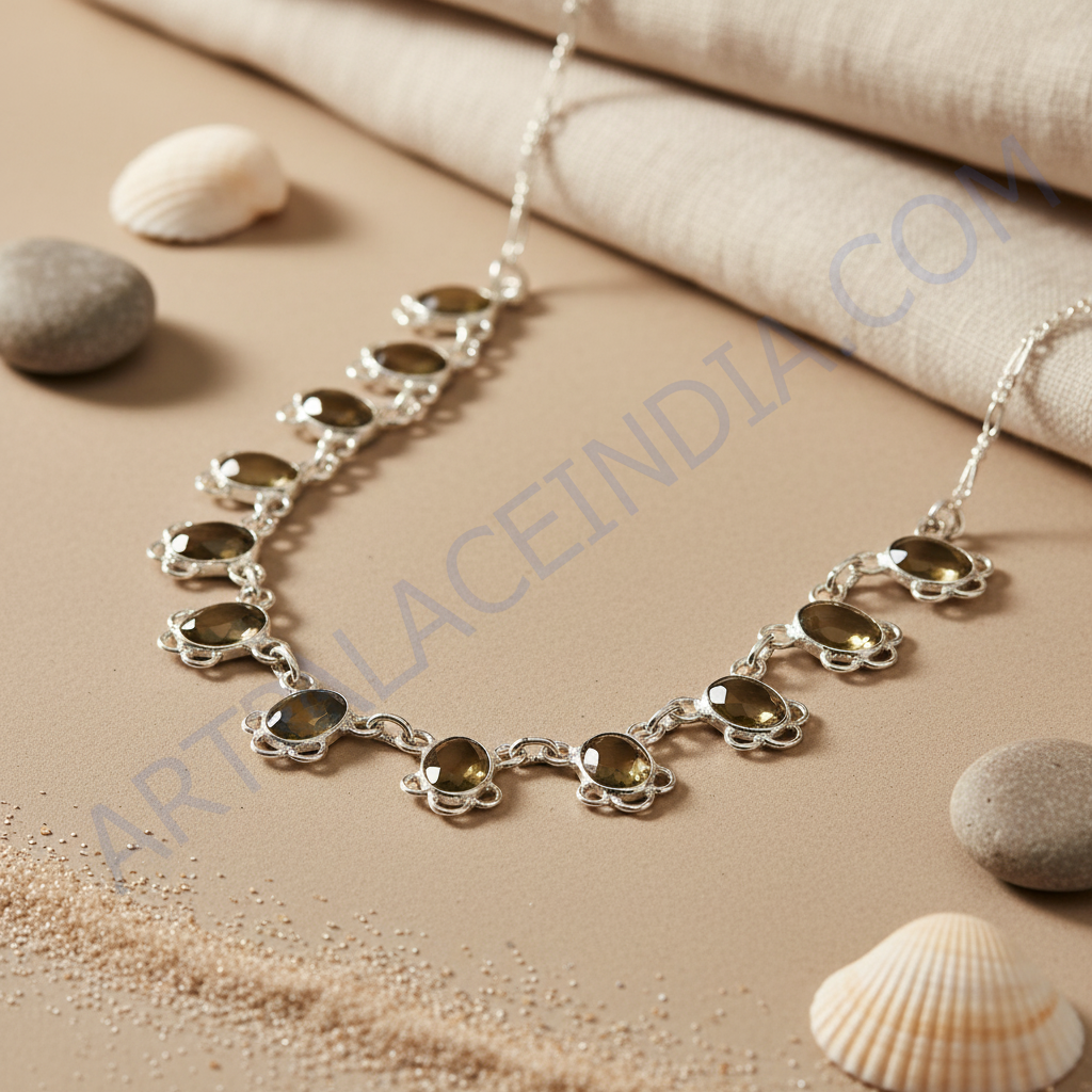 925 Silver Gemstone Necklace for Women | Daily Wear Gift