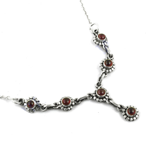 925 Sterling Silver Garnet Necklace for Women | Daily Wear