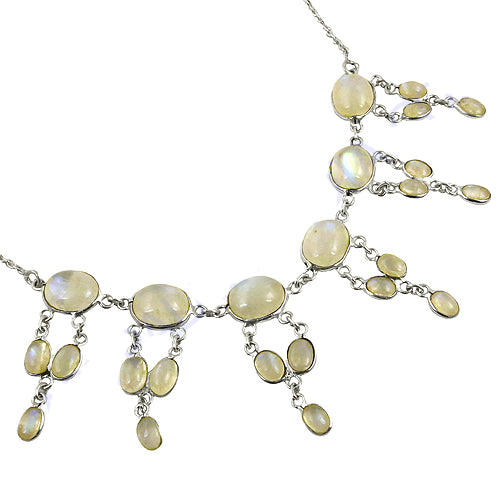 Moonstone Silver Necklace | Dangle Stone for Women | Gift