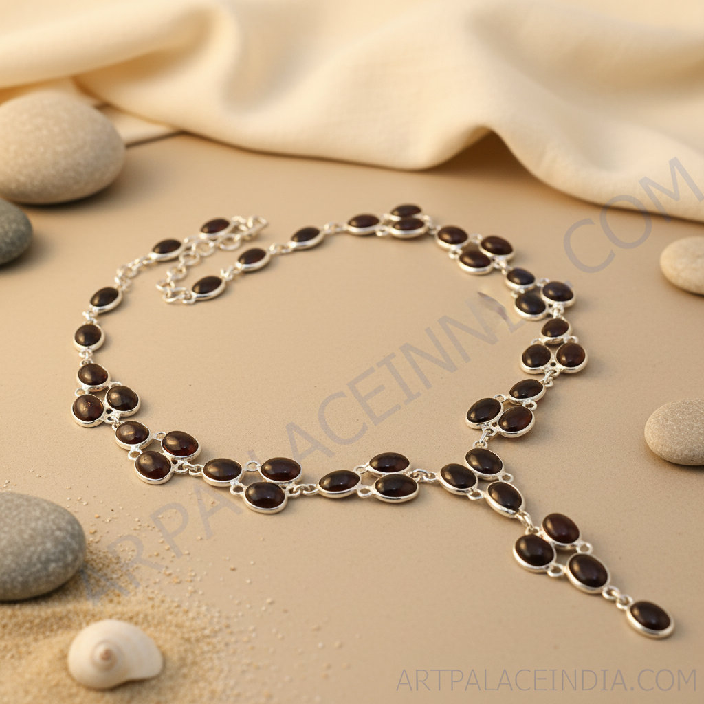 925 silver gemstone necklace for women | statement jewelry