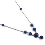 Load image into Gallery viewer, 925 Silver Lapis Lazuli Bead Necklace for Women | Gemstone Jewelry
