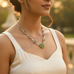 Load image into Gallery viewer, 925 Silver Peridot &amp; Grey Gemstone Necklace | Women&#39;s Jewelry
