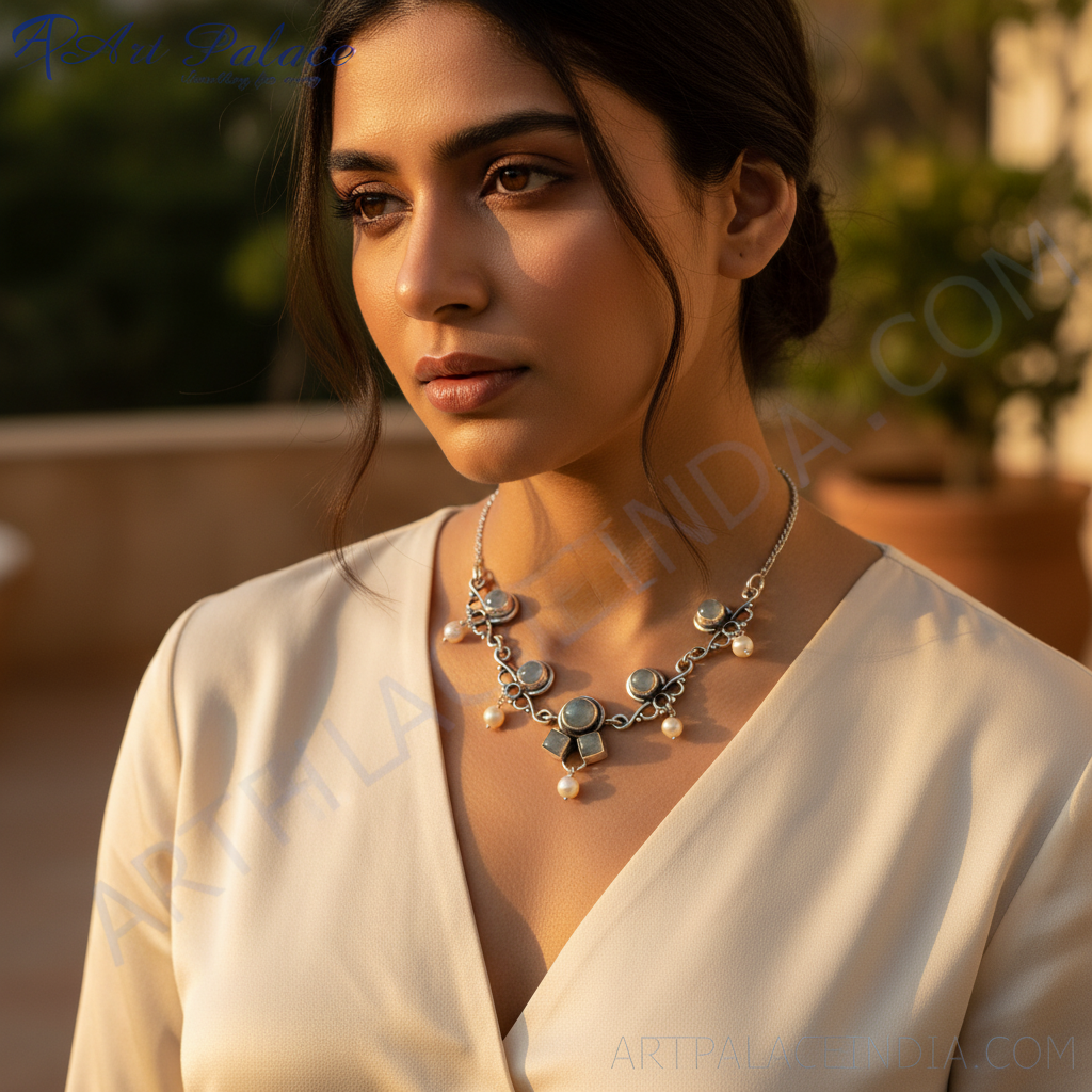 925 Silver Moonstone Necklace for Women | Dainty Gemstone Jewelry