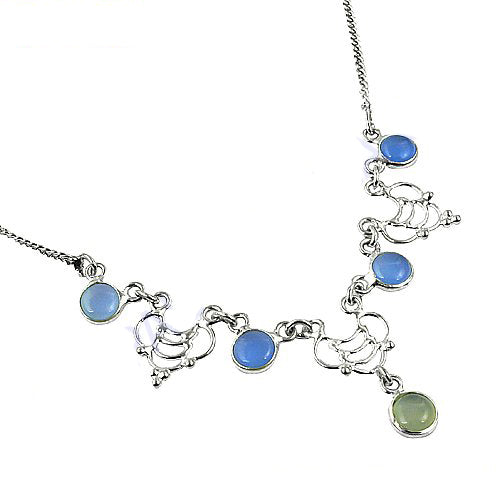925 silver chalcedony necklace for women | gemstone jewelry