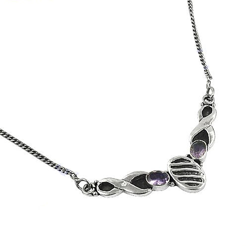 925 silver amethyst necklace for women | statement jewelry