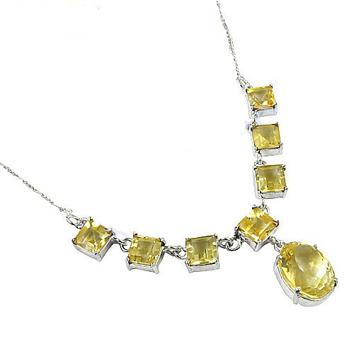 925 silver citrine necklace for women | gemstone jewelry gift